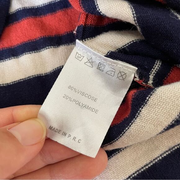 Brandy Melville Striped Crewneck Knit Shirt Orange/Blue (One Size) - Picture 6 of 6